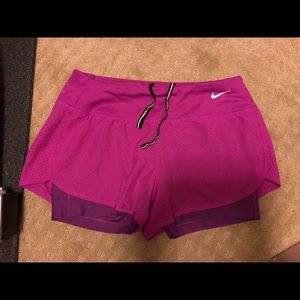 Fushia running shorts